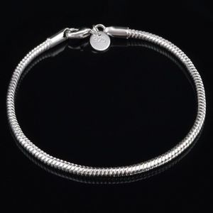 925 Sterling Silver Snake Chain Link Bracelet 8"